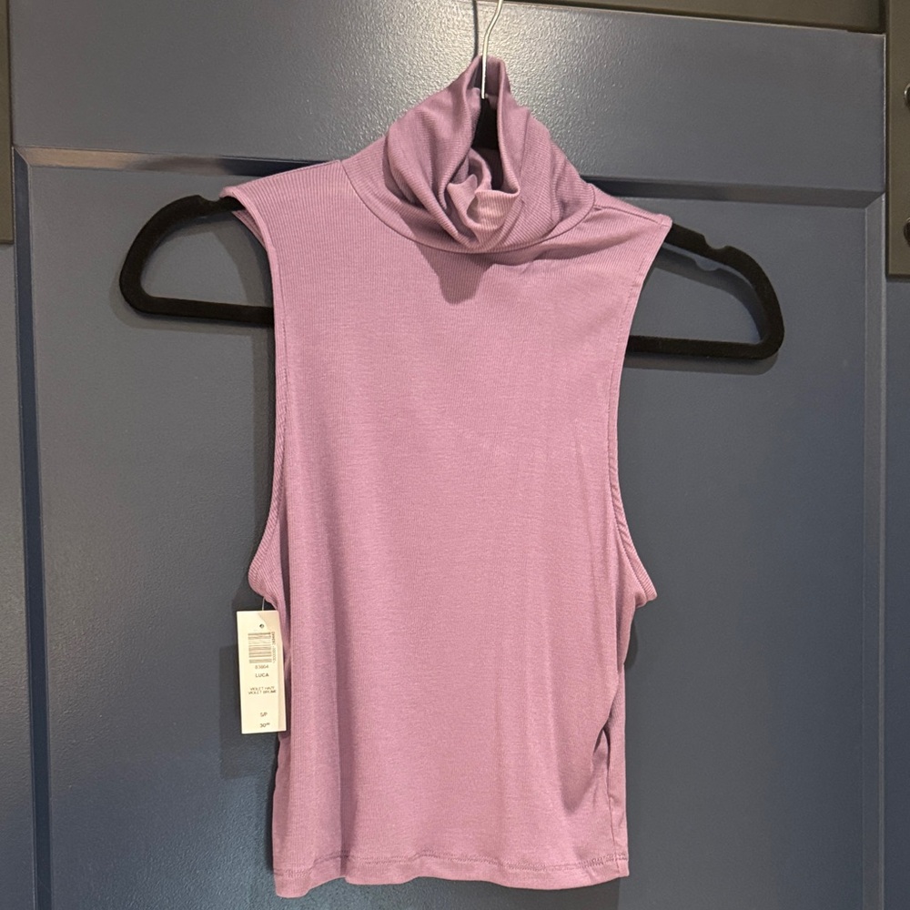 Sunday Best Sleeveless Turtleneck Tank - Dusty Lavender